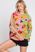 Load image into Gallery viewer, Sewn+Seen Animal Print Sweater in Pink/Green Shirts &amp; Tops Sewn+Seen   
