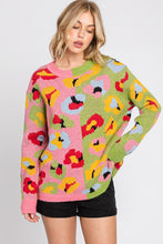 Load image into Gallery viewer, Sewn+Seen Animal Print Sweater in Pink/Green Shirts &amp; Tops Sewn+Seen   
