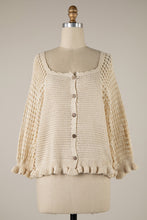 Load image into Gallery viewer, Miracle Crochet Button Down Lightweight Sweater Top in Cream  Miracle   
