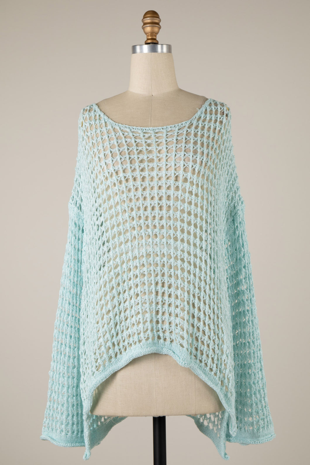 Miracle Beach Cover Up Lightweight Sweater Top in Light Blue  Miracle   
