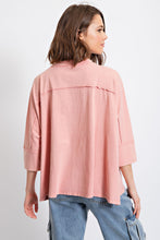 Load image into Gallery viewer, Easel Mineral Washed Star Patched Top in Peach Coral Shirts &amp; Tops Easel   
