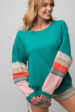 Load image into Gallery viewer, Easel Loose Fit Terry Knit Top in Emerald Shirts &amp; Tops Easel   
