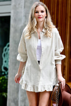Load image into Gallery viewer, Mazik Button-Down Linen Dress Top in Oatmeal  Mazik   
