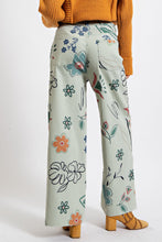 Load image into Gallery viewer, Easel Printed Twill Wide Leg Pants in Sage Pants Easel   
