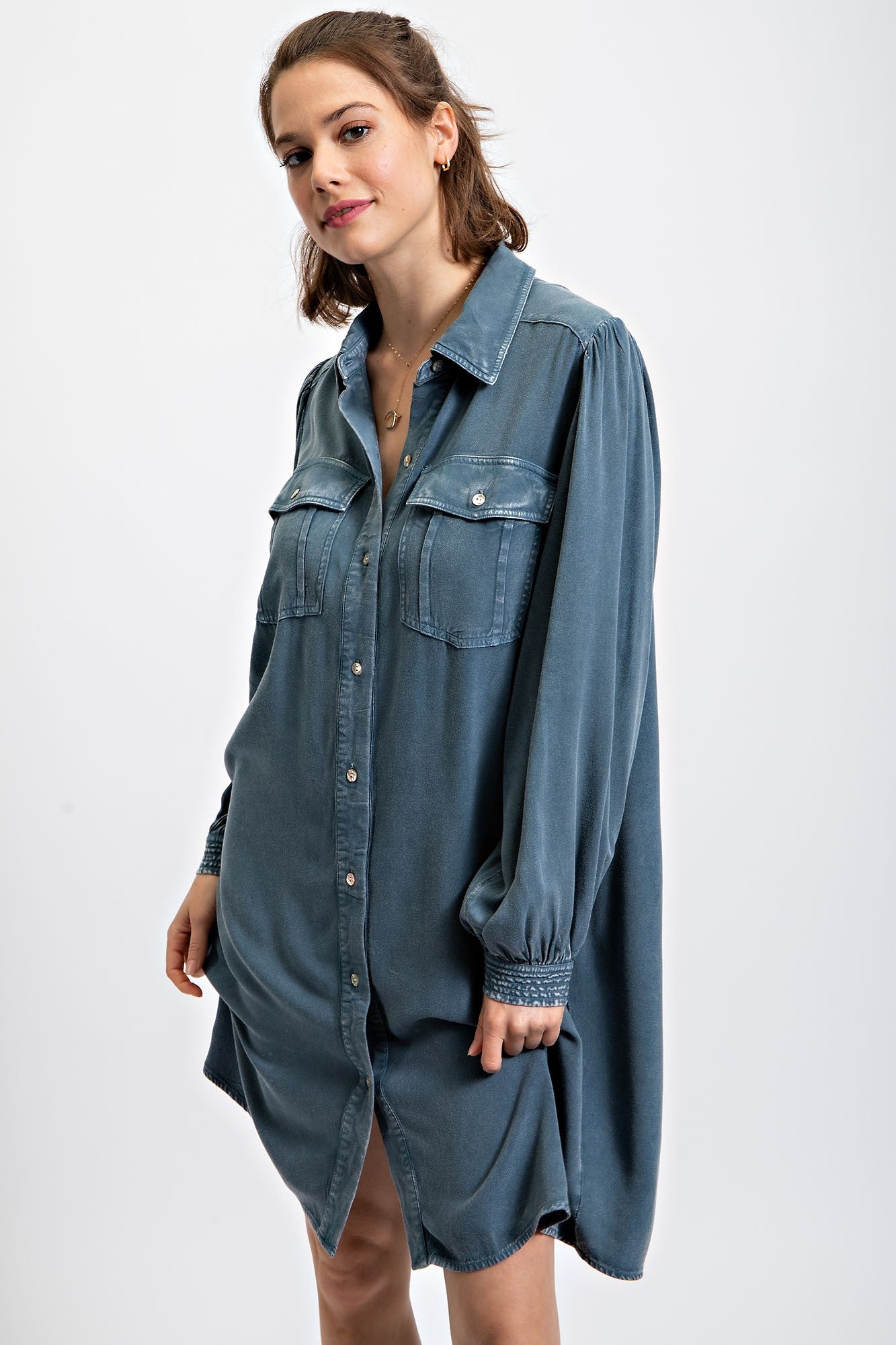 Buy online Light Blue Solid Denim Shirt Dress from western wear for Women  by Stylestone for ₹1029 at 34% off | 2024 Limeroad.com