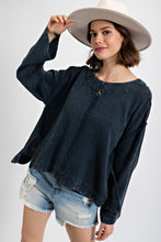 Load image into Gallery viewer, Easel Long Sleeve Cotton Gauze Top in Black Shirts &amp; Tops Easel   
