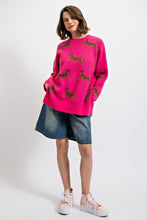 Load image into Gallery viewer, Easel Cheetah Patterned Sweater in Hot Pink ON ORDER LATE SEPTEMBER ARRIVAL Sweaters Easel   
