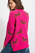 Load image into Gallery viewer, Easel Cheetah Patterned Sweater in Hot Pink ON ORDER LATE SEPTEMBER ARRIVAL Sweaters Easel   

