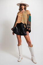 Load image into Gallery viewer, Easel Vintage Boho Printed Challis Top in Camel Shirts &amp; Tops Easel   

