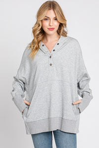 Sewn+Seen Mineral Washed Hoodie Top in Heather Grey Shirts & Tops Sewn+Seen   