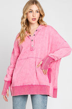 Load image into Gallery viewer, Sewn+Seen Mineral Washed Hoodie Top in Pink Shirts &amp; Tops Sewn+Seen   
