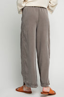 Easel Mineral Washed Wide Leg Pants in Ash Pants Easel   