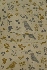 SM Wardrobe Bird Floral Print Overalls in Olive Green