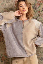 Load image into Gallery viewer, POL 1/2 Zipper Neck Sweater Top in Beige Multi Shirts &amp; Tops POL   
