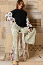 Load image into Gallery viewer, POL Chenille Sweater with Crochet Sleeves in Black Ash Multi Shirts &amp; Tops POL Clothing   
