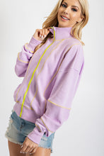 Load image into Gallery viewer, Easel Terry Knit Zip Up Jacket in Lavender Jacket Easel   
