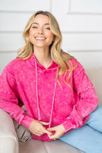 Load image into Gallery viewer, White Birch Solid Color Mineral Washed Hoodie in Dark Pink

