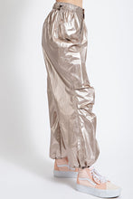 Load image into Gallery viewer, Easel Metallic Parachute Cargo Pants in Champagne Pants Easel   
