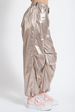 Load image into Gallery viewer, Easel Metallic Parachute Cargo Pants in Champagne Pants Easel   
