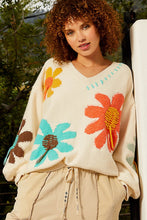 Load image into Gallery viewer, POL Floral Pattern Print Sweater in Ivory ON ORDER Sweaters POL Clothing   
