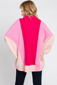 Sewn+Seen Colorblock Thermal Oversized Top in Pink Multi Shirts & Tops Sewn+Seen   