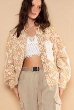 Load image into Gallery viewer, POL Floral Pattern Panel Jacquard Shacket in Latte Multi Shacket POL Clothing   
