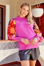 Load image into Gallery viewer, Jodifl Point Flower Print Knit Pullover Sweater in Bubble Gum Shirts &amp; Tops Jodifl   
