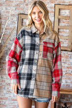 Load image into Gallery viewer, First Love Multicolored Contrasting Plaid Print Shacket Shacket First Love   
