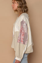 Load image into Gallery viewer, POL Long Sleeve Peace Emblem Top in Milk Shirts &amp; Tops POL Clothing   
