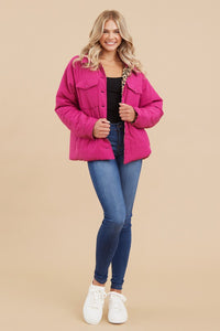 Jodifl Quilted Reversible Jacket in Magenta Coats & Jackets Jodifl   