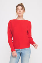 Load image into Gallery viewer, Allie Rose Ribbed Knit FITTED Top in Red
