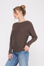 Load image into Gallery viewer, Allie Rose Ribbed Knit FITTED Top in Brown
