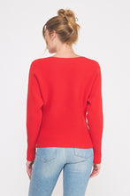 Load image into Gallery viewer, Allie Rose Ribbed Knit FITTED Top in Red
