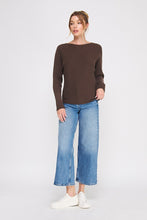 Load image into Gallery viewer, Allie Rose Ribbed Knit FITTED Top in Brown
