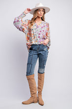 Load image into Gallery viewer, Easel Floral Print Top in Lavender Shirts &amp; Tops Easel   
