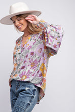 Load image into Gallery viewer, Easel Floral Print Top in Lavender Shirts &amp; Tops Easel   
