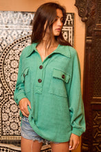 Load image into Gallery viewer, BucketList Solid Color French Terry Oversized Top in Kelly Green Shirts &amp; Tops Bucketlist   

