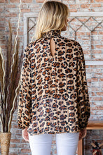 Load image into Gallery viewer, First Love Leopard Print Sheer Top in Mocha Shirts &amp; Tops First Love   
