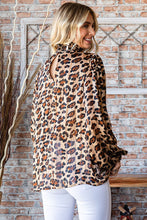 Load image into Gallery viewer, First Love Leopard Print Sheer Top in Mocha Shirts &amp; Tops First Love   
