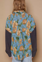 Load image into Gallery viewer, POL Button Down Floral Jacquard Shirt in Sky/Charcoal
