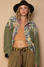 Load image into Gallery viewer, POL Button Down Floral Jacquard Shirt in Cream/Olive ON ORDER
