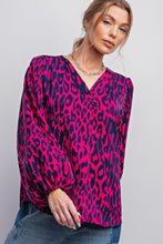 Load image into Gallery viewer, Easel Animal Print Top in Orchid Shirts &amp; Tops Easel   
