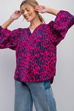 Load image into Gallery viewer, Easel Animal Print Top in Orchid Shirts &amp; Tops Easel   
