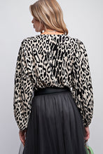Load image into Gallery viewer, Easel Animal Print Top in Black Shirts &amp; Tops Easel   
