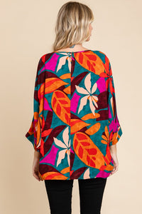 Jodifl Multicolored Printed Boxy Top in Teal Mix Shirts & Tops Jodifl   