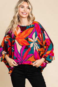 Jodifl Multicolored Printed Boxy Top in Teal Mix Shirts & Tops Jodifl   