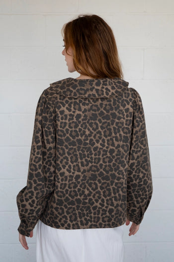 Things Between Button Down Top in Leopard