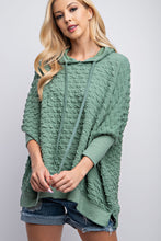 Load image into Gallery viewer, Easel Puffed Textured Hacci Knit Hoodie in Sage Green Shirts &amp; Tops Easel   
