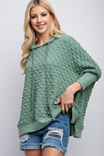 Load image into Gallery viewer, Easel Puffed Textured Hacci Knit Hoodie in Sage Green Shirts &amp; Tops Easel   
