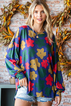 Load image into Gallery viewer, First Love Multicolored Floral Print Top in Navy Multi Shirts &amp; Tops First Love   
